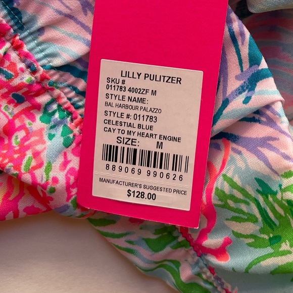 NWT Lilly Pulitzer Bal Harbour Palazzo Pants Celestial Blue Size Medium - Picture 4 of 4